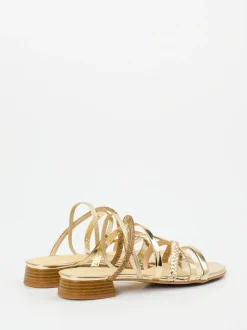 Andrea Puccini – Riemchensandale aus Metallicleder Gold