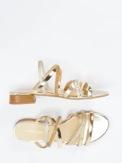Andrea Puccini – Riemchensandale aus Metallicleder Gold