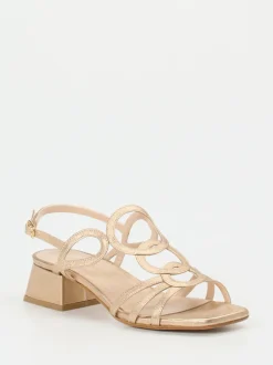 Andrea Puccini – Riemchensandale aus Metallicleder gold