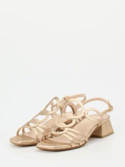 Andrea Puccini – Riemchensandale aus Metallicleder gold