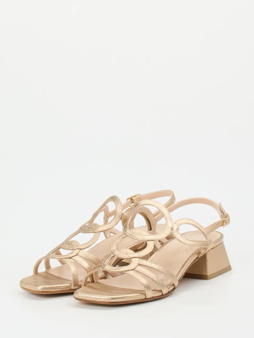 Andrea Puccini – Riemchensandale aus Metallicleder gold