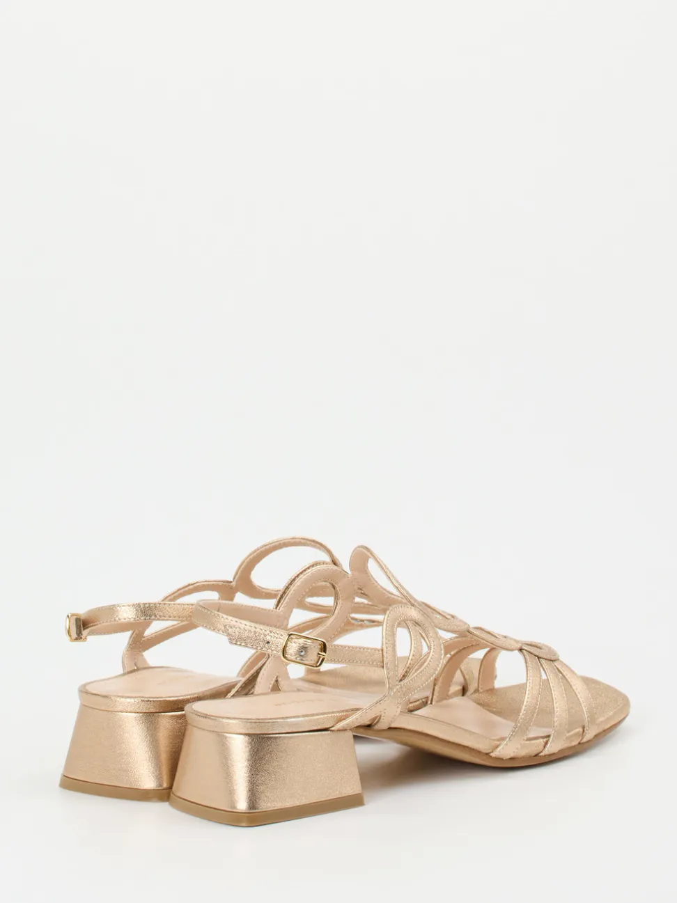 Andrea Puccini – Riemchensandale aus Metallicleder gold