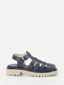 Andrea Puccini – Sandalen aus Lammleder Dunkelblau