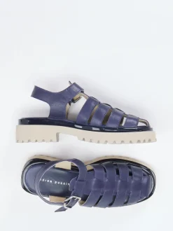 Andrea Puccini – Sandalen aus Lammleder Dunkelblau