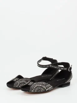 Andrea Puccini – Sandalen aus Textil in Schwarz