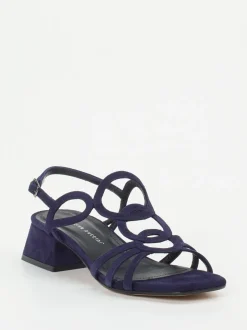 Andrea Puccini – Sandalette aus Veloursleder Tiefblau