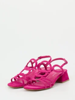 Andrea Puccini – Sandalette aus Veloursleder pink