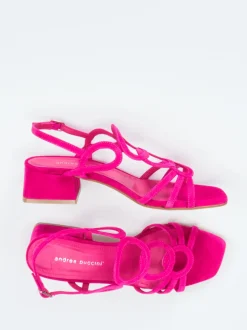 Andrea Puccini – Sandalette aus Veloursleder pink