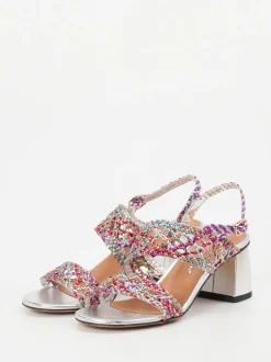 Andrea Puccini – Sandalette aus Metallicleder Multicolor