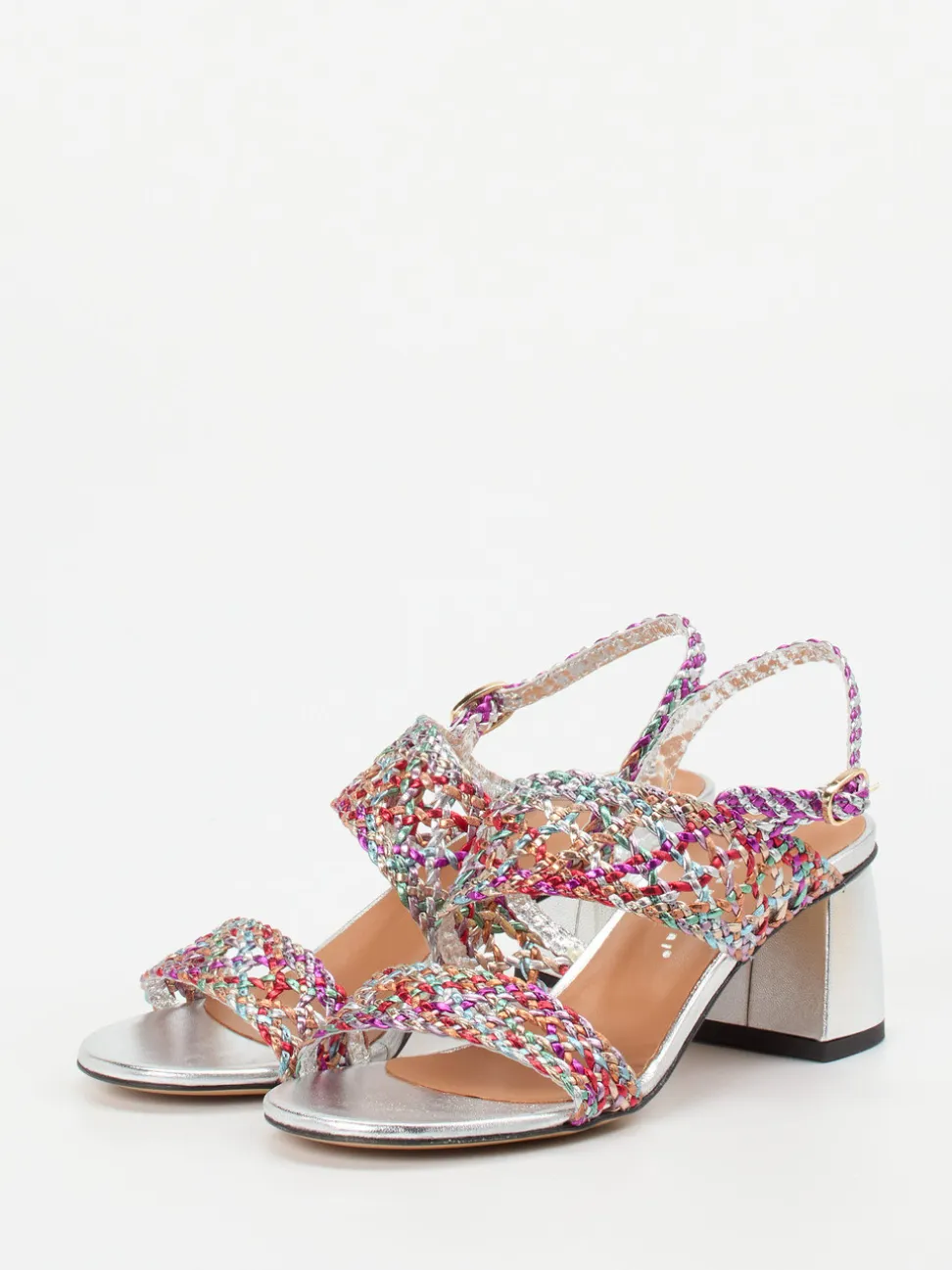 Andrea Puccini – Sandalette aus Metallicleder Multicolor