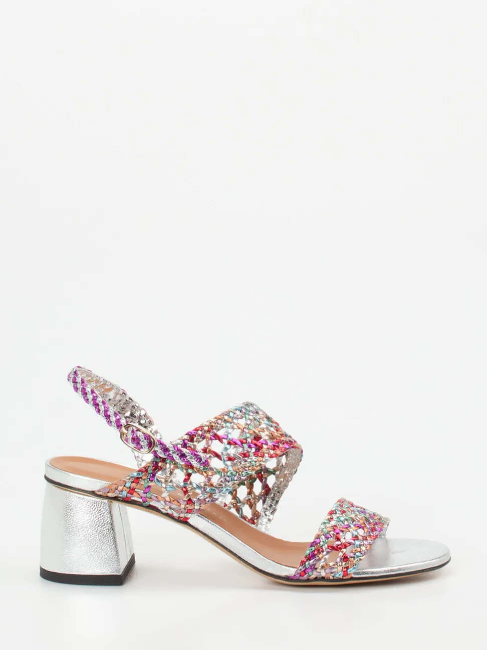 Andrea Puccini – Sandalette aus Metallicleder Multicolor
