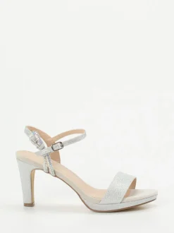 Andrea Puccini – Sandaletten aus Metallicleder silber