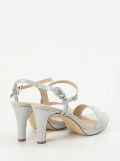 Andrea Puccini – Sandaletten aus Metallicleder silber