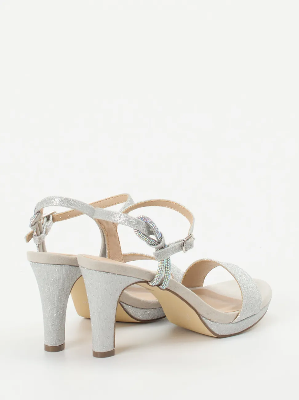 Andrea Puccini – Sandaletten aus Metallicleder silber