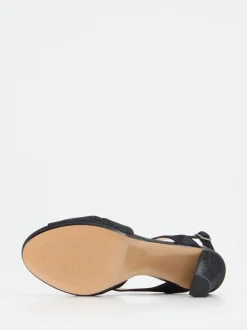 Andrea Puccini – Sandalette aus Metallic mit Glitzerlook