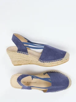 Andrea Puccini – Sandaletten aus Veloursleder Dunkelblau