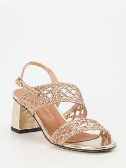 Andrea Puccini – Sandalette aus Metallicleder Roségold