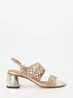 Andrea Puccini – Sandalette aus Metallicleder Roségold