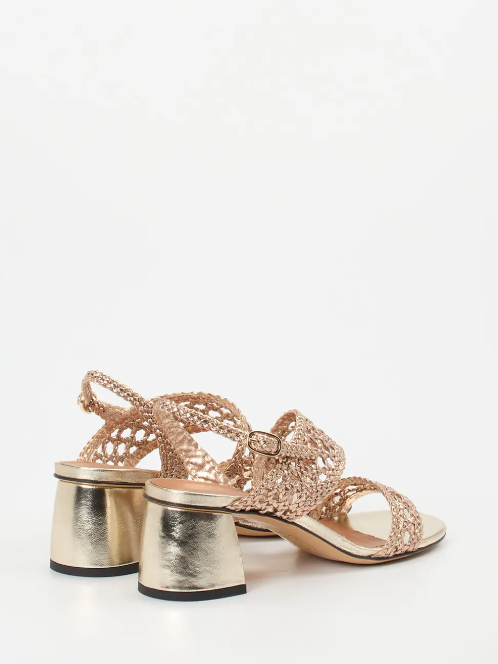 Andrea Puccini – Sandalette aus Metallicleder Roségold