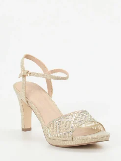 Andrea Puccini – Sandaletten aus Metallicmaterial in Gold