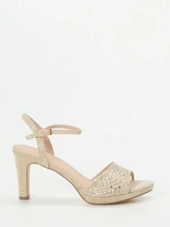 Andrea Puccini – Sandaletten aus Metallicmaterial in Gold