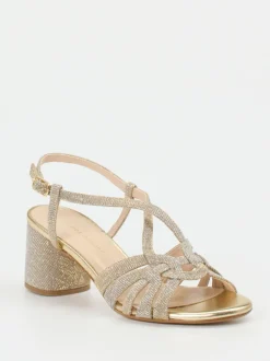 Andrea Puccini – Sandaletten aus Metallicleder goldfarben