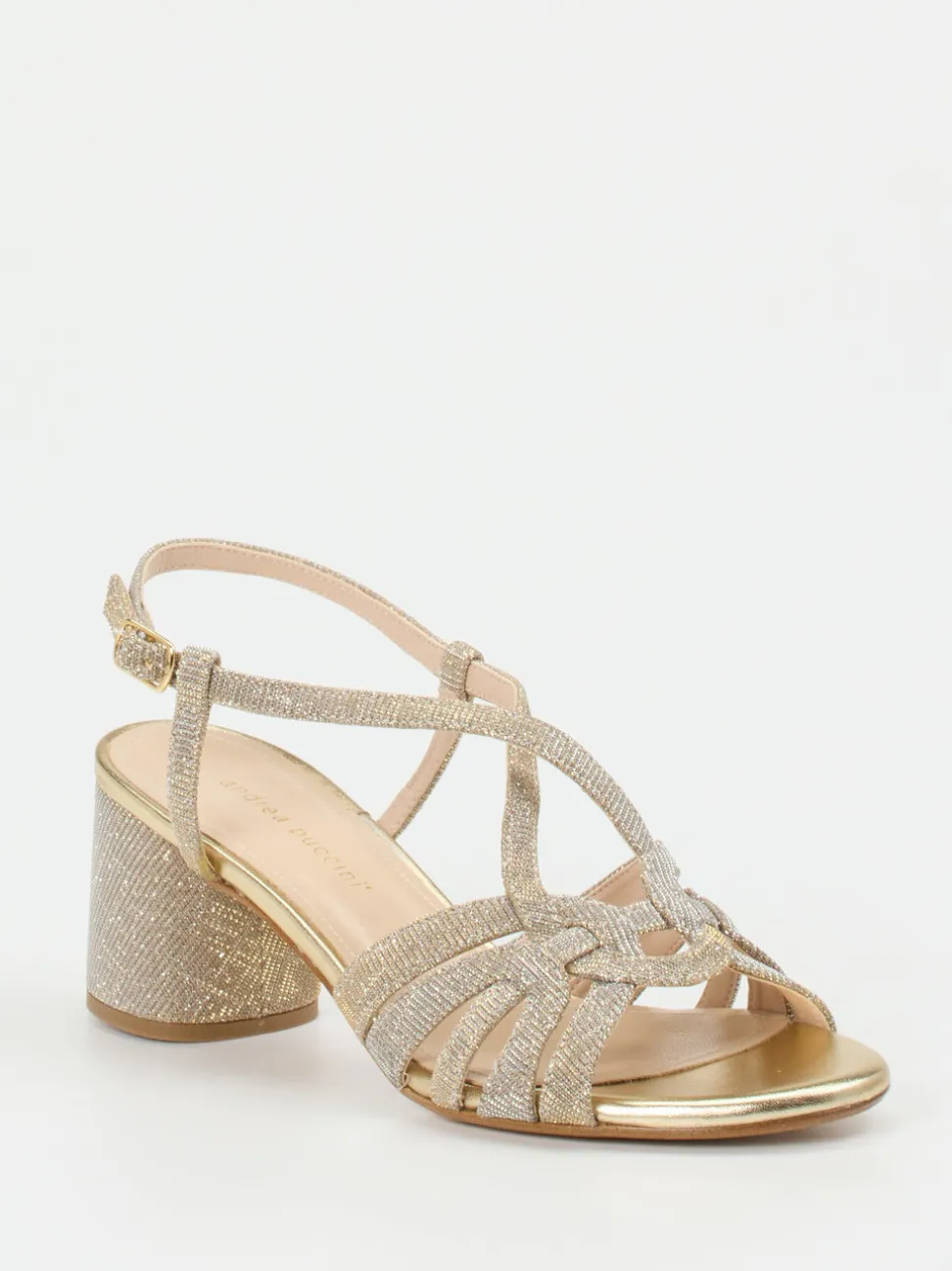 Andrea Puccini – Sandaletten aus Metallicleder goldfarben