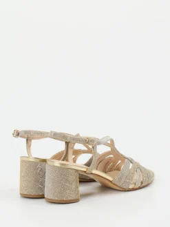 Andrea Puccini – Sandaletten aus Metallicleder goldfarben