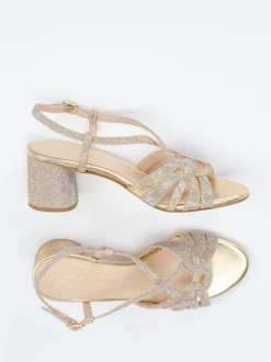 Andrea Puccini – Sandaletten aus Metallicleder goldfarben