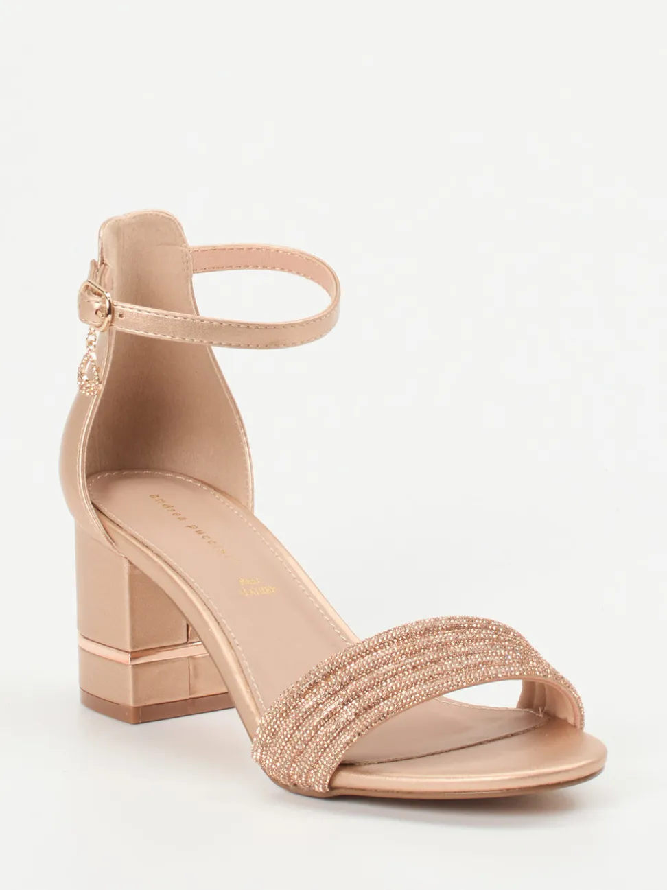 Andrea Puccini – Sandaletten aus Metallicleder Roségold