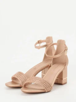 Andrea Puccini – Sandaletten aus Metallicleder Roségold