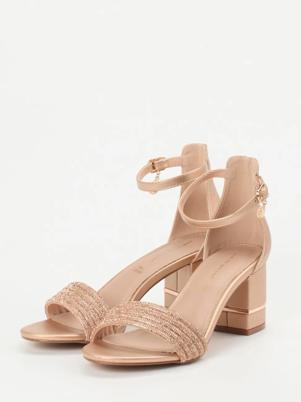 Andrea Puccini – Sandaletten aus Metallicleder Roségold
