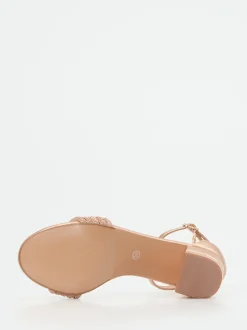 Andrea Puccini – Sandaletten aus Metallicleder Roségold