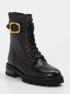 Andrea Puccini – Schnürboots aus Lammleder Schwarz