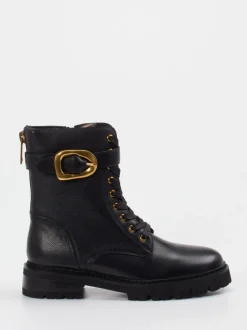 Andrea Puccini – Schnürboots aus Lammleder Schwarz