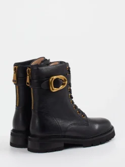 Andrea Puccini – Schnürboots aus Lammleder Schwarz
