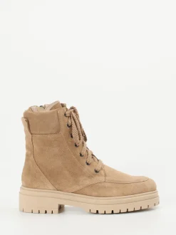 Andrea Puccini – Schnürboots aus Veloursleder in Sandbeige