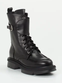 Andrea Puccini – Schnürboots aus Kalbleder Schwarz