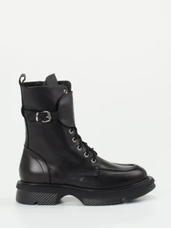 Andrea Puccini – Schnürboots aus Kalbleder Schwarz