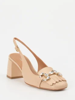 Andrea Puccini – Slingback-Pumps aus Lammleder beige