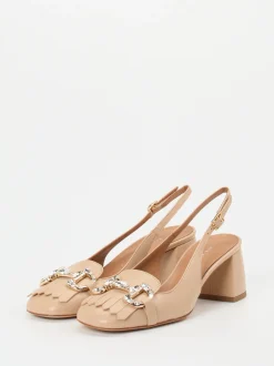 Andrea Puccini – Slingback-Pumps aus Lammleder beige
