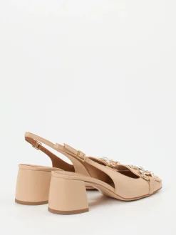 Andrea Puccini – Slingback-Pumps aus Lammleder beige