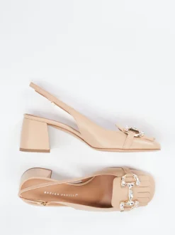 Andrea Puccini – Slingback-Pumps aus Lammleder beige