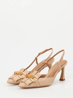 Andrea Puccini – Slingback-Pumps aus Lammleder beige