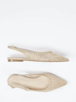Andrea Puccini – Slingback-Ballerinas aus Netzgewebe beige