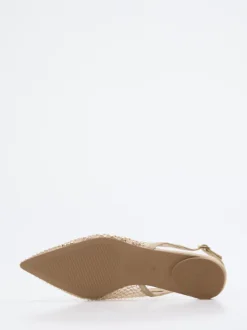 Andrea Puccini – Slingback-Ballerinas aus Netzgewebe beige
