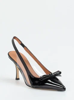 Andrea Puccini – Slingback-Pumps aus Lackleder Schwarz