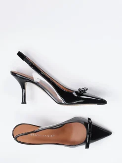 Andrea Puccini – Slingback-Pumps aus Lackleder Schwarz