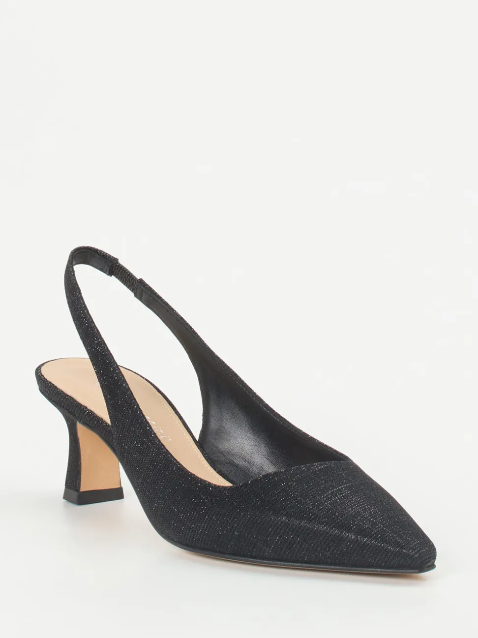 Andrea Puccini – Slingback-Pumps aus Metallicleder schwarz