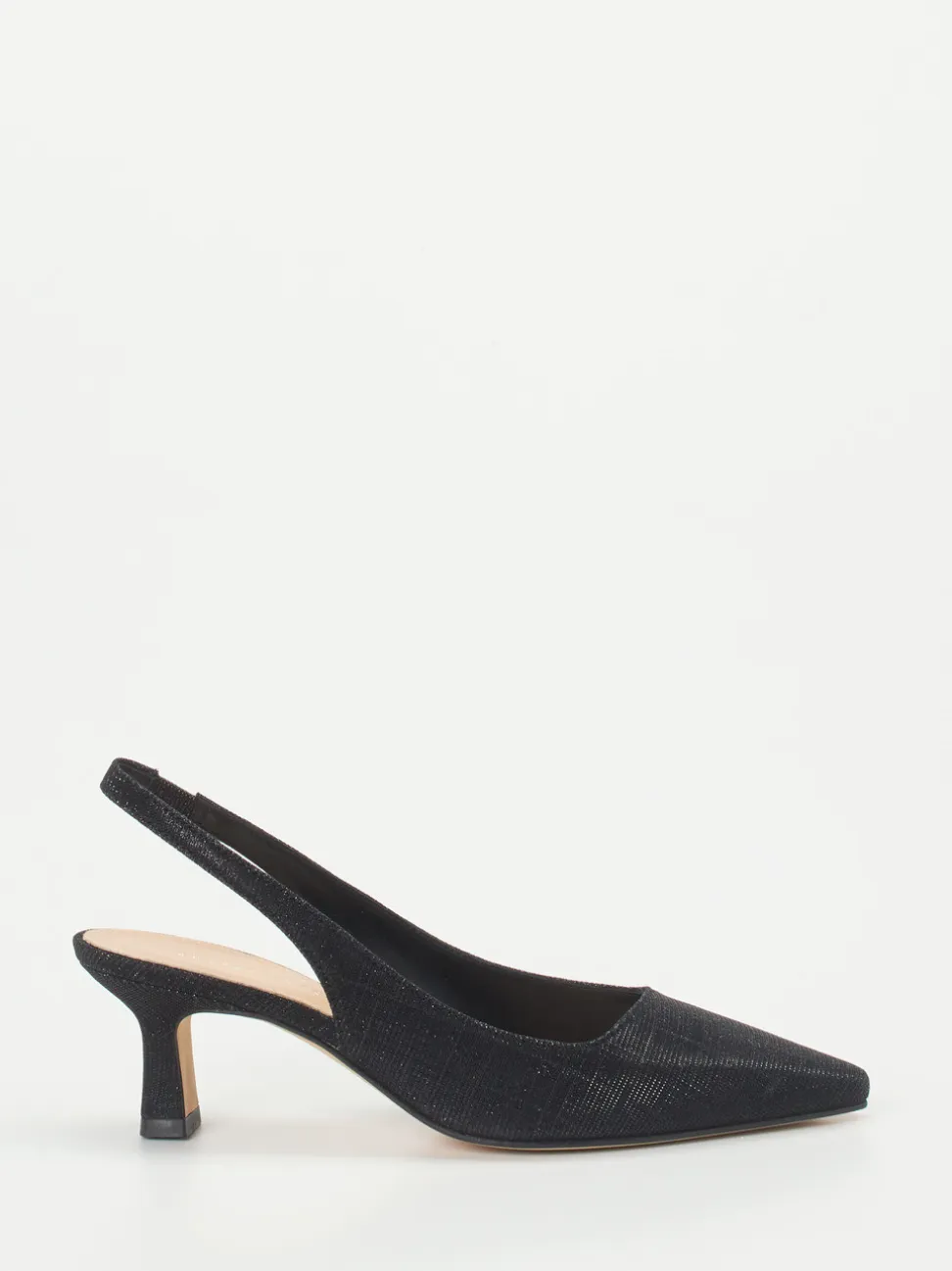 Andrea Puccini – Slingback-Pumps aus Metallicleder schwarz
